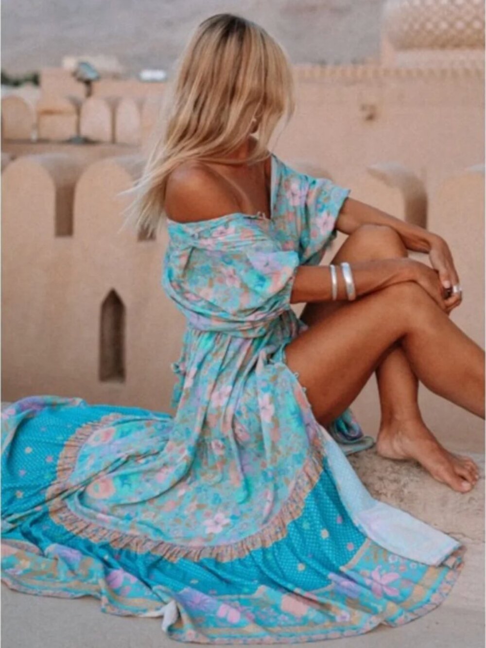 COMING SOON! Spell Hibiscus Lane Button Through Maxi Gown – Lagoon – Medium